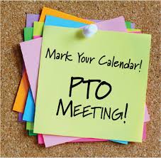 Photo of post it note that says Mark Your Calendar!  PTO MEETING!