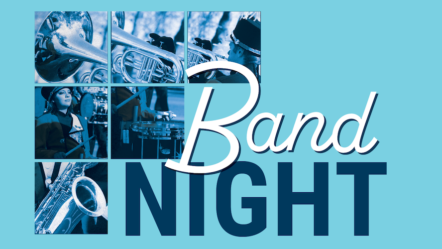 Graphic of instruments and it says Band Night