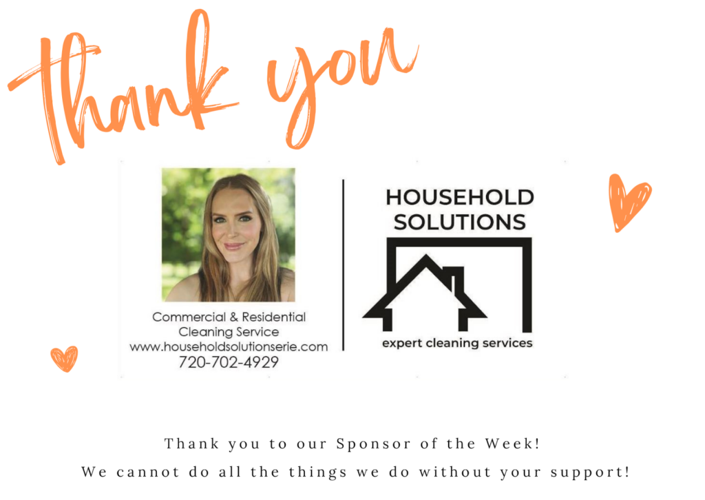 Graphic of a thank you to our sponsor Household Solutions