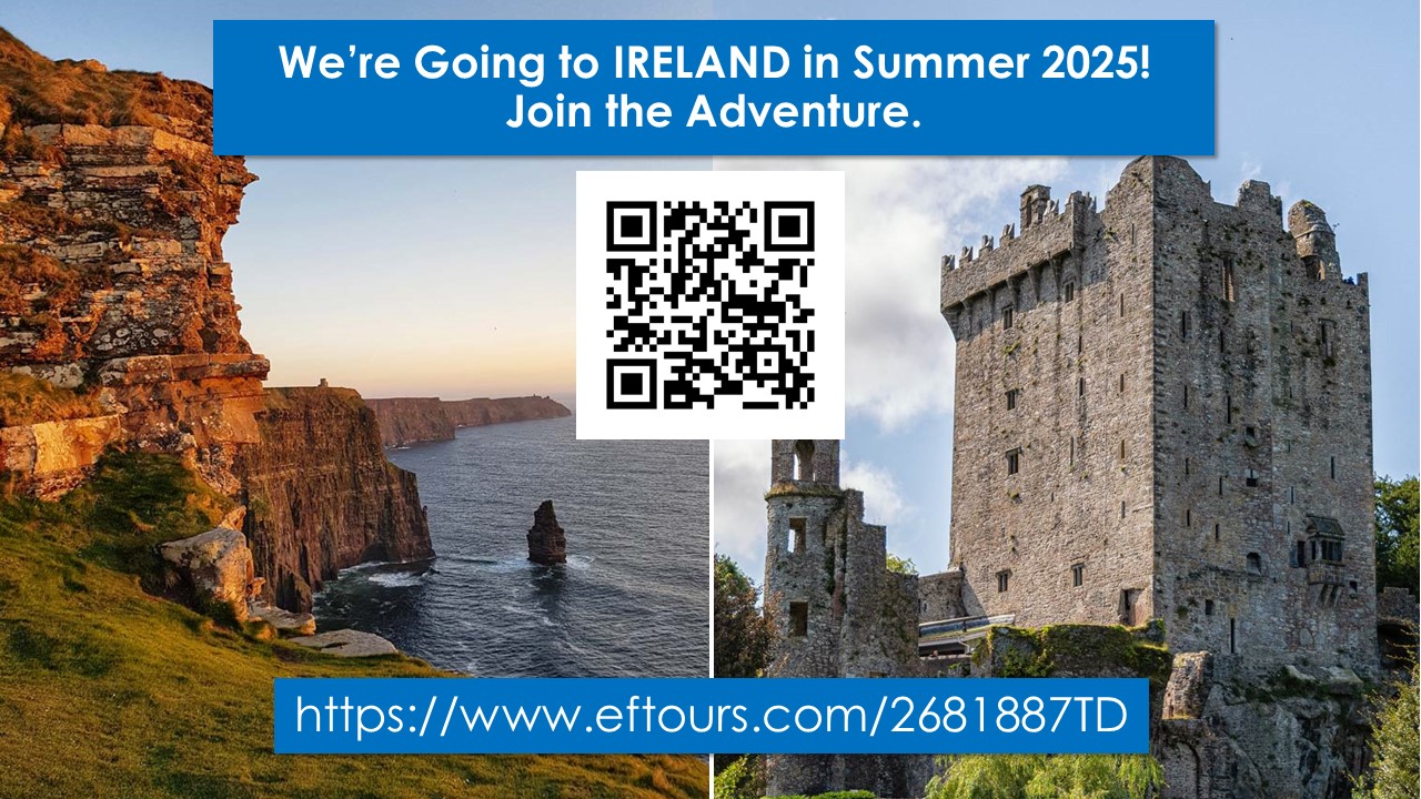 Photo of Ireland with Barcode for information on the trip