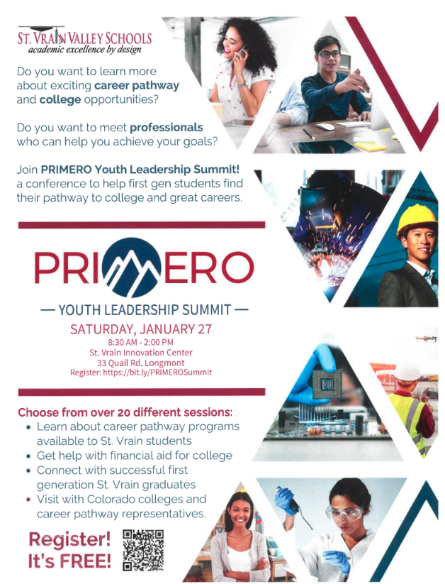 Flyer for Primero Youth Leadership Summit